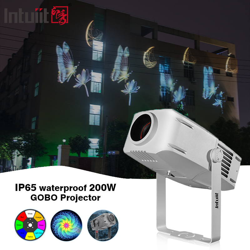 Professional 200W Outdoor Waterproof Advertising LED Rotated Gobo Logo Project Projection Projector Light IP65