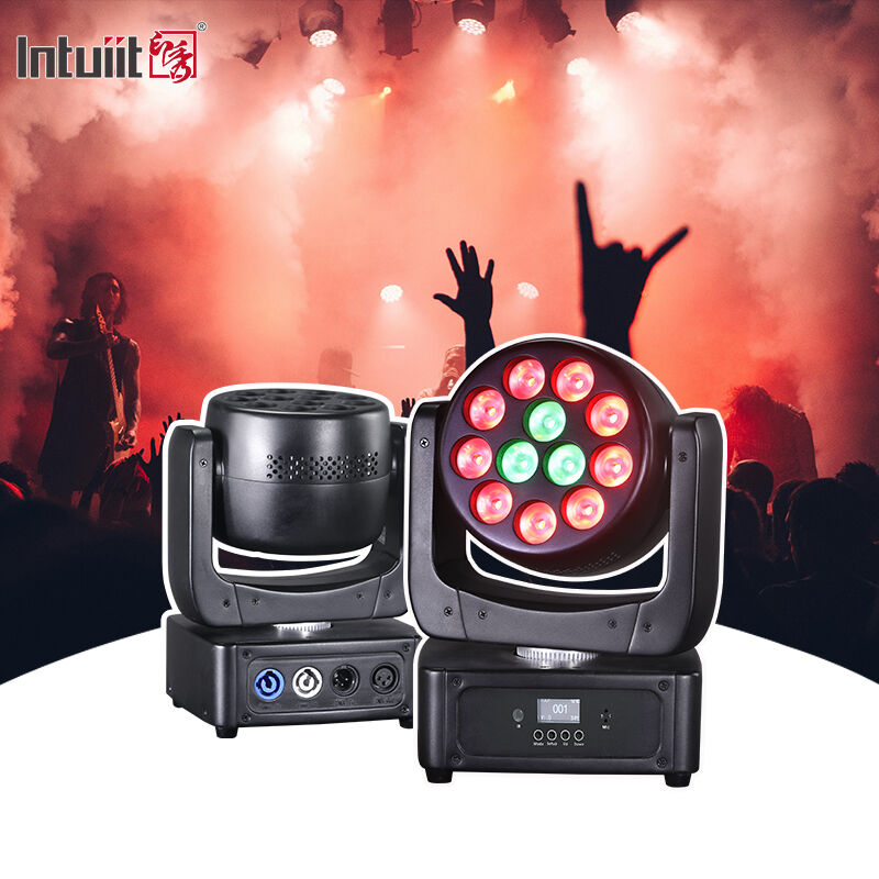 LED 12x8W Moving Head Light RGBW by DMX 512 Sound Activated Stage Lights
