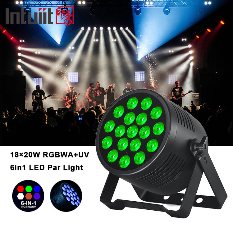 Outdoor Stage Light IP65 Waterproof 18x20W LED Par RGBWA+UV 6 in 1 DMX512 Wash Light for Wedding Party Disco Event Building Facade