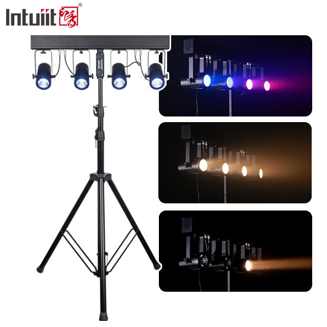 4x20W RGBW 4-in-1 LED PAR Uplighting Kit — 4.5° Narrow Beam DMX512 Stage Wash System for Weddings, DJs & Events
