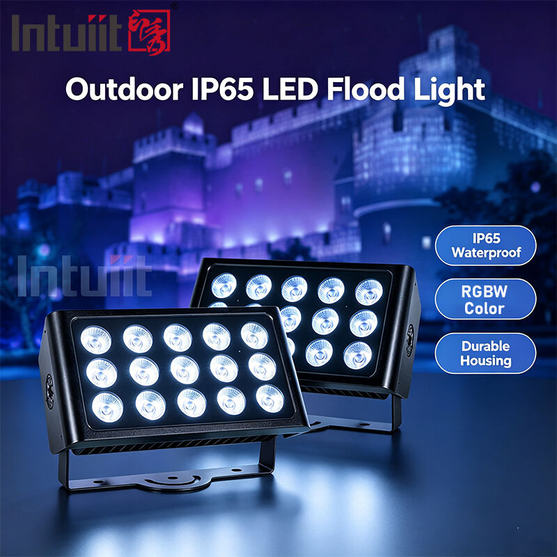 15x5W RGBW 4-in-1 IP65 Outdoor LED Flood Light — DMX512 Waterproof Wide Beam for Garden, Stage & Building Lighting