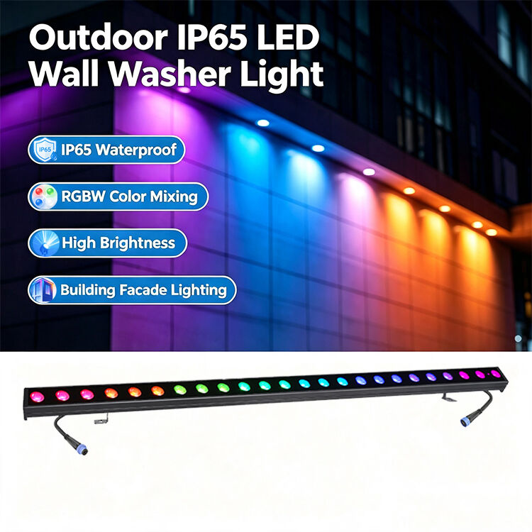 2x24W RGBW 4-in-1 IP65 Outdoor LED Linear Wall Washer — DMX512 Waterproof Wash Light for Building, Bridge & Landscape
