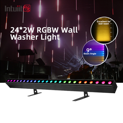 LED 24*2W Stage Lighting DMX512 RGBW Led Light Bars Linear Disco Stage Club Wedding Voice-Activated Led Wall Washer Light