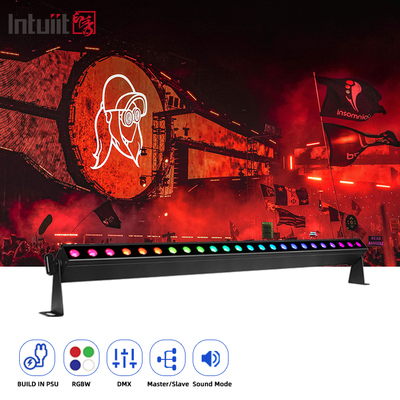 Stage Wash Light Bar DMX 24*2W RGBW 4IN1 24 LED DJ Lights 9°Beam  Angle Wall Washer Strip Light Bar for Wedding Church DJ Gig Live Events