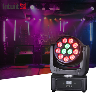 12x8W LED Moving Head Light Stage Lights RGBW Spotlight with Sound Activated for Disco Club Party Stage Lighting Shows