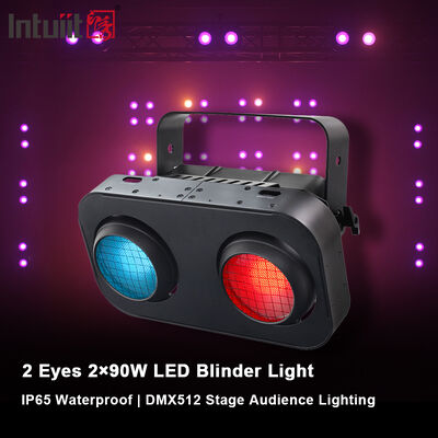 Outdoor LED COB Blinder Light 2x90W RGB Amber Warm White IP65 Waterproof Stage Strobe Lighting DMX512 for Professional Show Theater