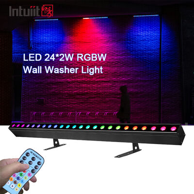 Hot Sale 4in1 RGBW LED 24*2W Wall Washer Linear Strip Light Sound Controlled DMX Stage Wash Lamp for Nightclub