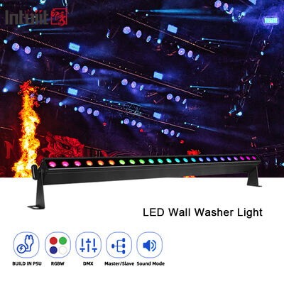 Professional 9 Degree Narrow Beam LED Wall Washer 24x2W RGBW 4in1 DMX512 Indoor Linear Wash Light Bar for Stage Event