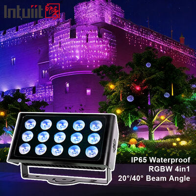 Professional IP65 Waterproof LED Flood Light 15x5W RGBW 4 in 1 Outdoor Landscape Spot Light Aluminum Architectural Wash Light