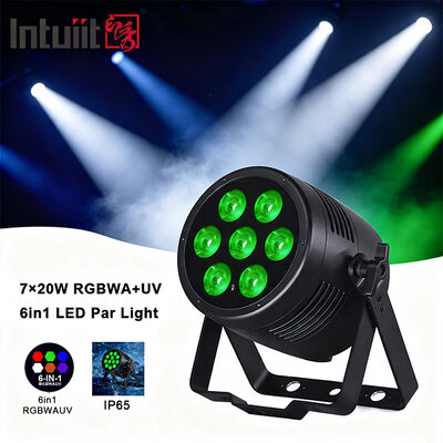 7x20W RGBWA+UV 6-in-1 IP65 Outdoor LED PAR Light — DMX512 Waterproof Wash for Stage, Wedding & Events