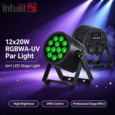 12*20W RGBWA+UV 6in1 LED Par Light IP65 Outdoor Waterproof DMX512 Stage Uplighting for Wedding DJ Party